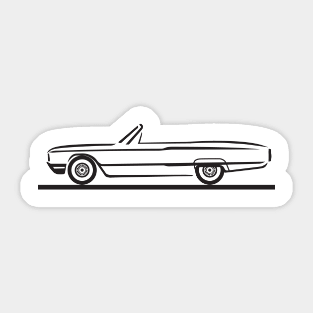 1964 Ford Thunderbird Convertible Sticker by PauHanaDesign